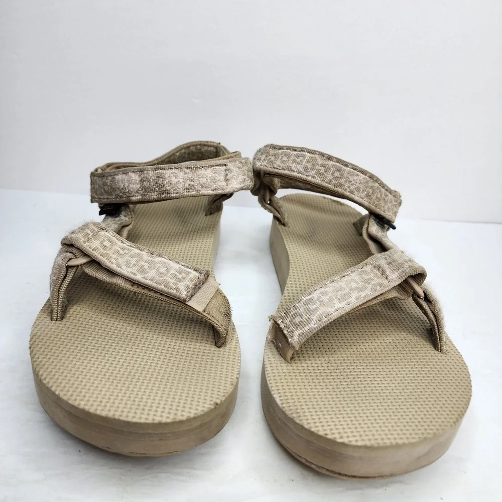 Teva Original Universal Sandals Womens 10 Tan Geometric Adjust Straps Hook Loop